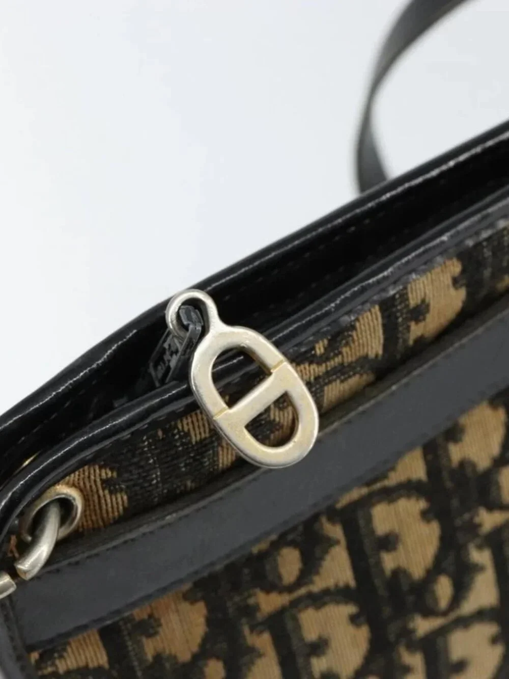 Christian Dior Trotter Canvas Shoulder Bag Navy Auth - Picture 9 of 16